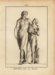Statue of Bacchus, the Roman God of Wine, and a Young Faun by Unbekannt