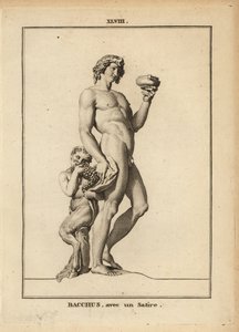 Statue of Bacchus, the Roman god of wine, with a satyr