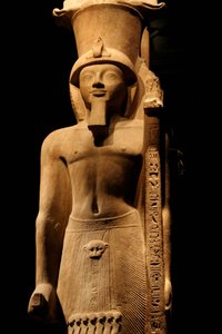Statue of Pharaoh Sethi II (1200-1194 BC) of the 19th Dynasty in Pink Gres, It Carries a Sceptre with the Symbol of the God Amon, Egyptian Museum of Turin by Unknown