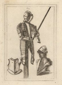 Suit of Tilting Armour with Grand Guard and Lance Rest from the Tower of London 1, Helmet and Grand Guard 2, Breastpiece of a Cuirass 3