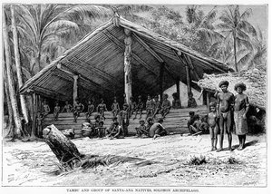 Tambu and Group of Santa-Ana Natives, Solomon Archipelago