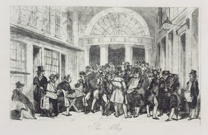 The Alley, Bun Seller at the Entrance to the London Stock Exchange, Capel Court, c.1850