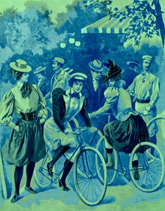 The Fashion for Bicycles in the Bois de Boulogne by Unbekannter Künstler