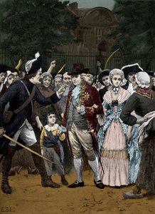 The French Royal Family en Route to the Assembly 1792 by Unbekannter Künstler