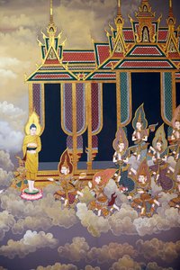 The Life of the Buddha, Wall Fresco, Wat Botum Temple, Phnom Penh, 2022 by Unbekannter Künstler