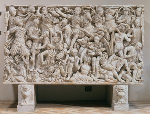 The Ludovisi Sarcophagus with High Relief Representation of the Romans Fighting the Barbarians by Unbekannt