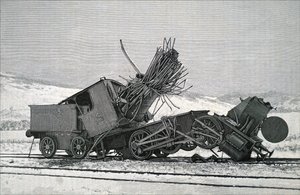 The aftermath of a major train accident by Unbekannt