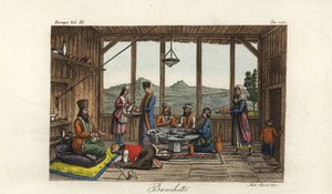The banquet held for Dodwell by the Bishop of Salona in Crisso, Greece by Unbekannt
