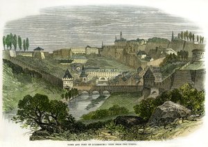 The city and the fort of Luxembourg seen from the north