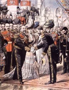 The French Vice Admiral Caillard Received by Edward VII (1904)