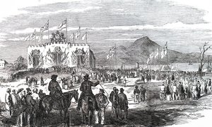 The laying of the foundation stone of Geelong Train Station by Unbekannt