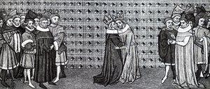 The meeting of King Edward III and King Philip V of France