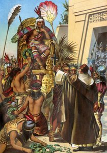 The Missionary Father Vicente de Valverde Addressed King Inca Atahualpa in 1532 by Unbekannter Künstler