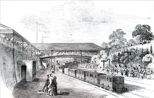The royal train leaving Cheltenham by Unbekannt