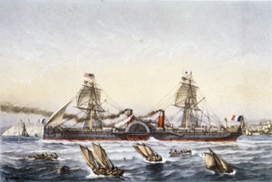 The sailing and steamship Washington by Unbekannter Künstler