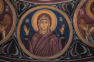 The Virgin Mary Medallion around Christ and the Last Judgement (detail)