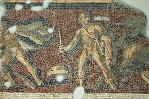 Theatre Scene Mosaic, from Daphne, Turkey