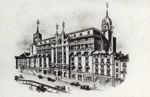 Thermal tourism: view of the Carlton hotel in Vichy, France c.1905 by Unbekannter Künstler