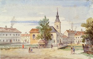 Thury Chapel and Thury Bridge at Alsbach in Vienna by Unbekannter Künstler