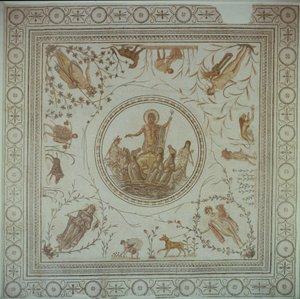 Triumph of Neptune and the Four Seasons, Roman, From La Chebba, 4th century AD (mosaic)