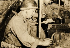 Troops at the Communications Post, Camp Claiborne, Louisiana, 1943 by Bartolome Esteban and studio Murillo