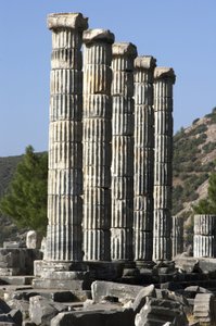 Turkey Pyrene South Aegean Coast Above the Plain of the River Meander Temple of the Goddess Athena