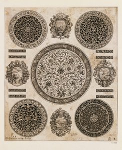 Study for ornamental drawing on watch case by Benjamin Baud
