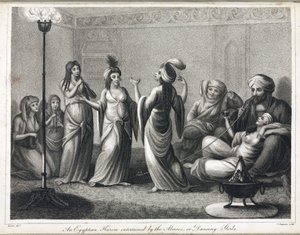 An Egyptian harem, animated by dancers and almees by Unbekannt