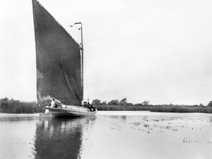A Wherry on the River Bure Near Ranworth. Norfolk Broads