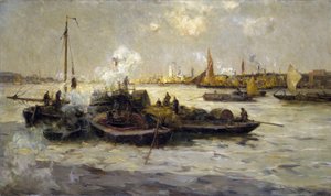 View of Limehouse, England, with a Description of the Industrialization of the Thames at the End of the Victorian Era