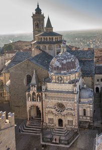 View of Piazza Duomo, Bergamo Alta, Italy