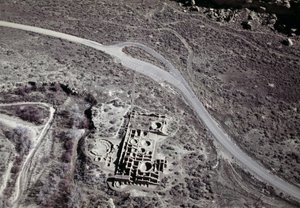 View of an Ancient Settlement of Anasazi, Chaco Ruins Culture National Park, Chaco Canyon, New Mexico, United States of America by Benjamin Baud