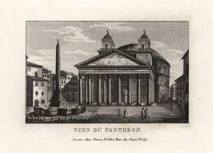 View of the Pantheon with Fountain and Macuteo Obelisk in the Piazza della Rotonda, Rome by Unbekannt