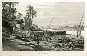 View of the Port of Aswan in Egypt - Illustration from the Atlas of Egypt