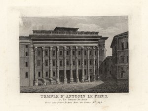 View of the Temple of Hadrian, Rome by Unbekannt
