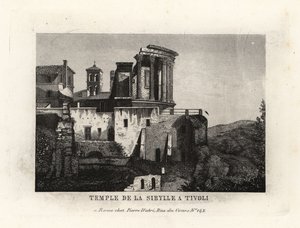 View of the Temple of the Sybil or the Temple of Vesta at Tivoli by Unbekannt