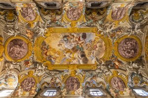 View of the ceiling, Church of Nunziatina, Todi, Umbria, Italy