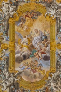 View of the ceiling, Church of Nunziatina, Todi, Umbria, Italy