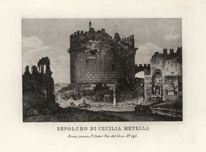 View of the ruin of the Tomb of Caecilia Metella, Rome