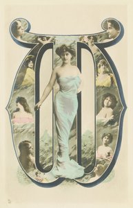 W: photo-portrait of woman standing in a blue drape