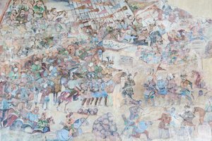 Wall paintings at Qeysarieh portal, Naqsh-e Jahan Imam square, Esfahan, Iran by Unbekannter Künstler