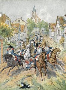 War of 1870: charge of cuirassiers during the Battle of Froeschwiller-Woerth (1870) by Unbekannter Künstler