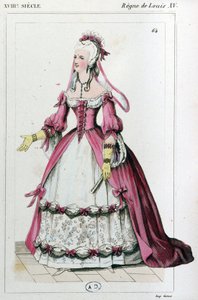 Woman Wearing a Dress as Mme de Pompadour Wore, c. 1810