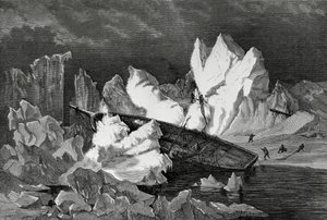 Wreck of Hansa Crushed by Ice, October 1869, Arctic Ocean, Second German North Polar Expedition