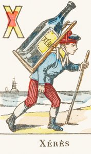 X: Sherry, A Boy Holding a Large Bottle of Wine - Games Alphabet, circa 1890 (engraving) by Unbekannt