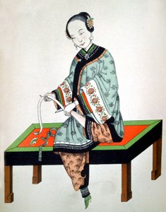 Young Chinese Bandaging Her Feet