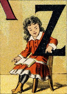 Z - Engraving from ABCD des Petites Filles. Pellerin & Cie, printer-publisher, Epinal, circa 1890. Series A