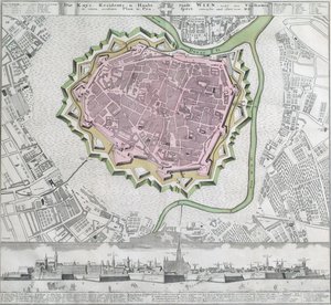 Plan of the Inner City of Vienna with Fortifications and Nearby Suburbs by Unbekannter Stecher