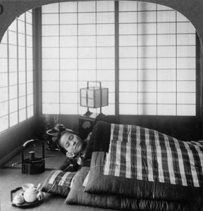 A Geisha Sleeping in a Tea House, Hikone, Japan