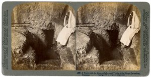 A tomb with the entrance stone rolled away, Jerusalem, 1901